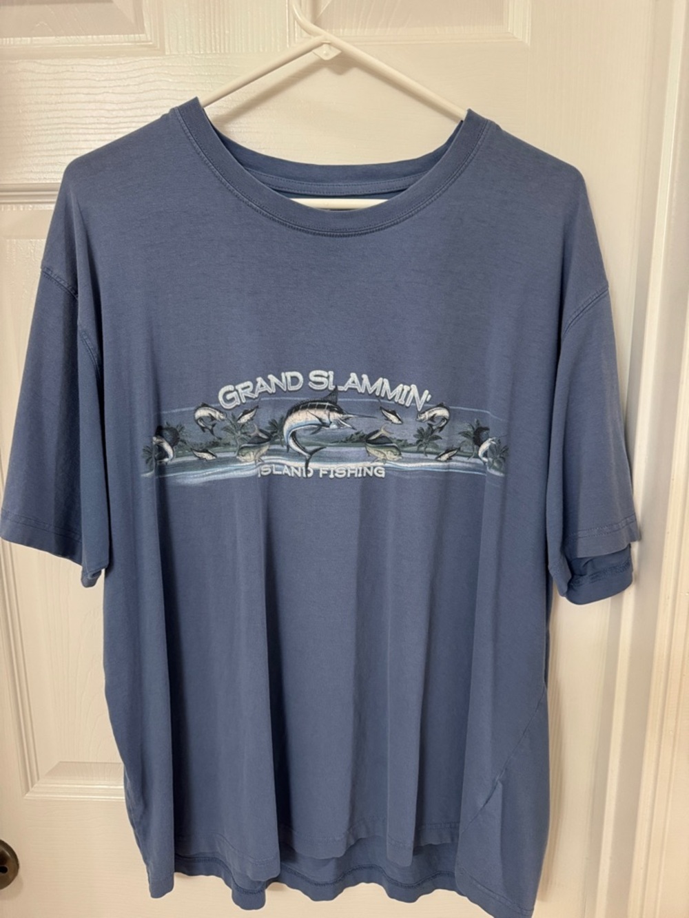 Men’s Dusty Blue Fishing Graphic Short Sleeve